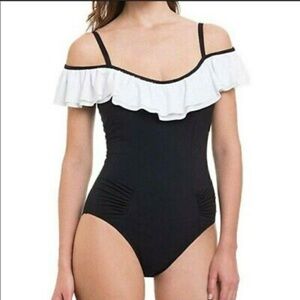 The Profile Gottex Tutti Frutti Off Shoulder Ruffle One Piece Swimsuit